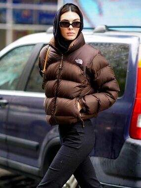 The North Face Brown Retro Nuptse Puffer Jacket - Women's